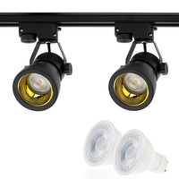 Osvetľovacia prípojnica 1m + 2x GU10 čierno-zlatý reflektor + 6W LED GU10 3000K