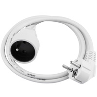 Sieťový predlžovací kábel zástrčka - zásuvka s uzemnením 1,5m 3x1mm 13A biely ECOLIGHT