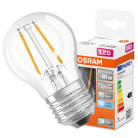 LED žiarovka P45 guľka E27 4W = 40W 470lm 4000K neutrálna biela 300° Retrofit Filament CLASSIC Osram