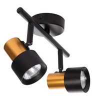 Nástenné bodové svietidlo Reflektor čierny zlatý LED Moving 2xGU10 35W