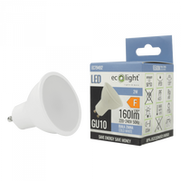 LED žiarovka GU10 2W 180lm 6500K studená biela Ecolight