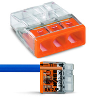 Inštalačná tvarovka WAGO s rýchlospojkou 2273-203 pre 3x0,5-2,5 mm drôt