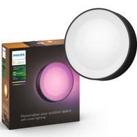 Záhradné nástenné LED vonkajšie fasádne svietidlo 15,2 W 1060 lm IP44 Biela a farebná Ambiance RGB + TW Black Smart SMART Zigbee Bluetooth Daylo Philips HUE