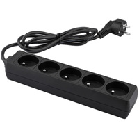 Sieťová predlžovacia zástrčka - 5x uzemnená zásuvka 1,5m 3x1mm 13A čierna