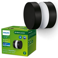 Záhradné nástenné svietidlo Vonkajšia fasádna LED lampa 6W 750lm 4000K Black Laven Philips