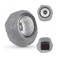 Solárna LED záhradná kamenná lampa 0,06 W 6500K studená so súmrakovým senzorom sivá IP44 Masterled