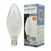 LED žiarovka B37 E14 3W 270lm 6500K studená biela Ecolight