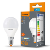 LED žiarovka E14 G45 guľka 7W = 50W 630lm 4000K neutrálna biela 240° Videx