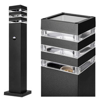 Vonkajšia stojaca lampa LED E27 so senzorom pohybu čierna IP54 Malibu 60cm Masterled