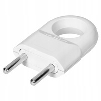 Elektrická zástrčka Euro Flat 2P s držiakom oka biela ORNO