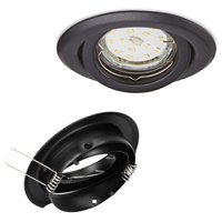 Halogénové zapustené bodové svietidlo GU10 na zapustenie čierne okrúhle Kobi