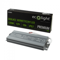 Napájací zdroj LED pásov hermetický 120W 12V 10A IP67 PREMIUM Ecolight