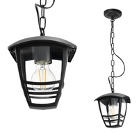 Vonkajšie záhradné závesné svietidlo E27 čierne IP54 Tevio Kobi