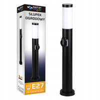 Záhradný stojaci vonkajší stĺp E27 čierny IP44 Manila 65 cm Masterled