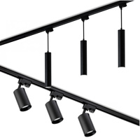 Sada osvetľovacích líšt 3 m + 6x GU10 Busbar Spotlight + uhlový spínač čierna LUMILED