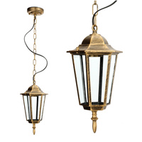 Záhradné závesné stropné svietidlo vonkajšie previs E27 zlaté IP54 LO 4105 Kobi