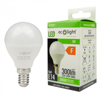 LED žiarovka P45 E14 3W 270lm 3000K teplá biela Ecolight