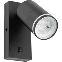 Nástenná povrchová lampa na čítanie GU10 Black Matte Ring Masterled