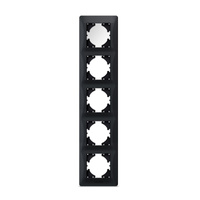 Horizontálny rám pre zásuvky Päťnásobná povrchová montáž čierna BINERA VIDEX