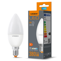 LED žiarovka E14 C37 sviečka 4W = 33W 380lm 3000K teplá biela 220° Videx