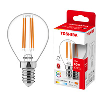 LED žiarovka E14 G45 4,5W = 40W 470lm 2700K teplá biela Filament Stmievateľná TOSHIBA