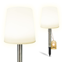 Záhradná lampa LED so solárnym pohonom biela/chróm matná 41cm 4000K RUMBA GOLDLUX (Polux)