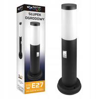 Vonkajšia stojaca lampa LED E27 so senzorom pohybu a súmraku čierna IP44 Manila 45 cm Masterled