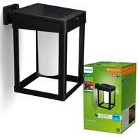 Záhradná nástenná lampa Solárna vonkajšia fasádna LED 1,4 W 250 lm 3000K so senzorom pohybu a súmraku čierna Camill Ultra Efficient Philips