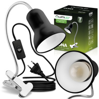 Stolová lampa Stolná nastaviteľná DONA Školské nočné svetlo E27 Clip Black LUMILED