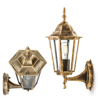 Záhradné vonkajšie nástenné svietidlo E27 IP54 Gold LO4101 Kobi