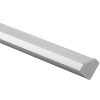 LED rohový hliníkový profil eloxovaný 2 m s matným difúzorom pre LED pásy + koncovky Ecolight série R