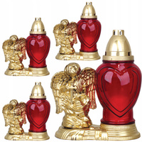 4x Sklenená sviečka na anjelskú náplň 28h Celoročná 23,5cm