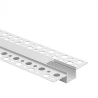 Hliníkový LED profil pre sadrokartón REGIPS zapustený Skrytý biely 2 m s tienidlom z mliečneho skla pre LED pásy + krytky Ecolight série GP