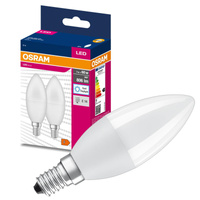 2x LED žiarovka B39 sviečka E14 7,5W = 60W 806lm 6500K studená biela 200° VALUE CLASSIC Osram