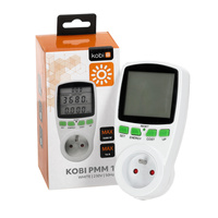 PMM1 Merač spotreby energie s meraním spotreby energie Emisie CO2 Náklady na energiu White Kobi