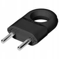 Elektrická zástrčka Euro Flat 2P s očkom čierna ORNO