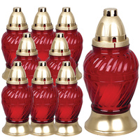 9x 28h sklenená sviečka s náplňou na veľký hrob po celý rok