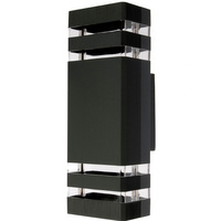 Záhradné nástenné svietidlo Double top down VELA II LED 2x GU10 Black IP54