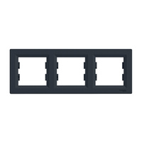 Horizontálny rám pre trojitú zásuvku Asfora Anthracite