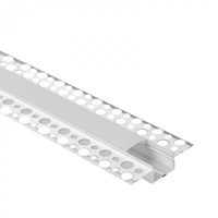 Hliníkový LED profil pre sadrokartón REGIPS široký zapustený pod omietku eloxovaný 1 m s matným difúzorom pre LED pásy + koncovky Séria Ecolight GPS