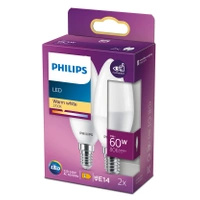 Sada 2x LED žiarovka E14 B38 7W = 60W 806lm 2700K teplá biela PHILIPS