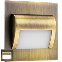 Schodiskové svietidlo DECORUS 9 LED 1,2 W Brass studená biela