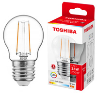 LED žiarovka E27 G45 2,5W = 25W 250lm 2700K teplá biela Filament TOSHIBA