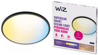 Plafond LED stropné svietidlo 32W 3800lm 2700-6500K TW 55cm čierne okrúhle Smart SMART WiFi Bluetooth App Superslim WiZ