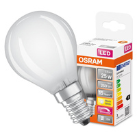 LED žiarovka P45 guľka E14 2,8W = 25W 250lm 2700K teplá biela 320° Dimmable Retrofit Filament CLASSIC Osram