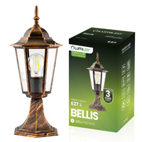 Záhradné svietidlo Vonkajšia lampa E27 Nízke tienidlo 40cm Patina BELLIS LUMILED