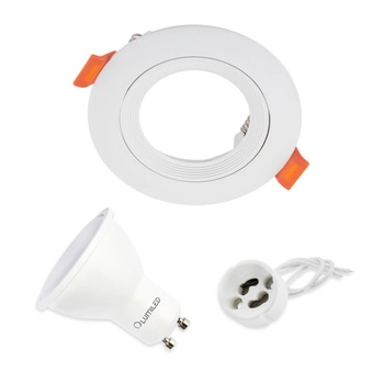 Sada halogénového svietidla VENTUS White Round + LED žiarovka GU10 6W neutrálna biela 120° Lumiled