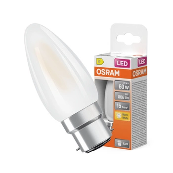 LED žiarovka B35 sviečka B22d 5,5W = 60W 806lm 2700K teplá biela 300° Retrofit Filament CLASSIC Osram