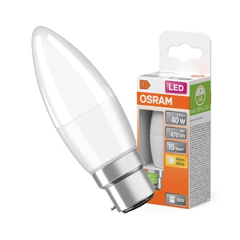 LED žiarovka B37 sviečka B22d 4,9W = 40W 470lm 2700K teplá biela 200° STAR CLASSIC Osram