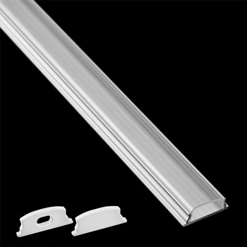 Hliníkový profil pre LED KM34 Silver Povrchová montáž 1m + Priehľadný kryt + Koncové krytky